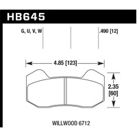 Hawk Wilwood Type 6712 DTC-60 Brake Pads