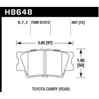 Hawk 2013-2014 Lexus ES300h HPS 5.0 Rear Brake Pads