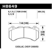 Hawk 14-18 Chevrolet Corvette Front ER-1 Brake Pad Set (J56 brake package)