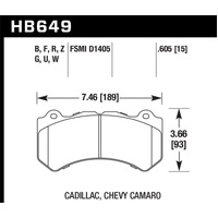 Hawk 08-12 Cadillac CTS-V / 12 Jeep Grand Cherokee (WK2) SRT8 DTC-70 Front Race Brake Pads