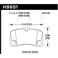 Hawk 07-08 Porsche 911 Turbo/911 GT3/911 GT3 CUP Rear DTC-60 Race Brake Pads