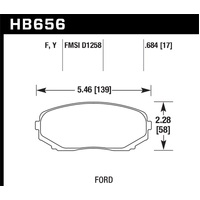 Hawk 07-10 Ford Edge / 10 Lincoln MKX / 07-10 Mazda CX-7/CX-9  HPS Street Front Brake Pads