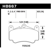 Hawk 11-12 Porsche 911 Targa 4S HPS 5.0 Front Brake Pads