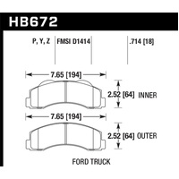 Hawk 10-11 Ford Expedition/F-150 SVT Raptor / 10-11 F-150 Performance Ceramic Front Street Brake Pad