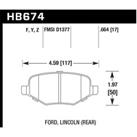 Hawk Ford Edge/Explorer/Flex/Taurus/ Lincoln MKS/MKT/MKX Perf Ceramic Street Rear Brake Pads