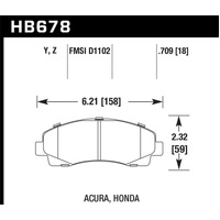 Hawk 2006-11 Honda Ridgeline Street Performance Ceramic Front Brake Pads