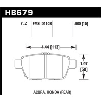 Hawk 2006-11 Honda Ridgeline Street Performance Ceramic Rear Brake Pads