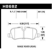 Hawk 05-09 Range Rover LR3 D1099 Performance Ceramic Street Rear Brake Pads