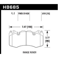 Hawk 10-11 Range Rover/Range Rover Sport Supercharged Performance Ceramic Street Front Brake Pads