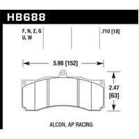 Hawk Alcon / AP Racing / Baer HPS Brake Pads