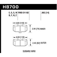 Hawk 06-07 Subaru Impreza WRX DTC-60 Front Race Brake Pads