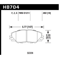 Hawk 06-16 Toyota RAV4 HPS 5.0 Front Brake Pads