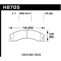 Hawk Chevy/GMC Express/Silverado/Savana/Sierra 15/25/35/4500 SuperDuty Rear Street Brake Pads