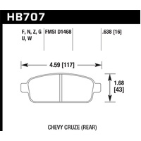 Hawk 11-12 Chevy Cruze Eco/LS/1LT/2LT/LTZ Performance Ceramic Rear Street Brake Pads