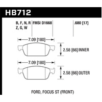 Hawk 13 Ford Focus DTC-60 Front Race Brake Pads