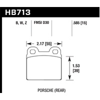 Hawk 65-69 Porsche 911/912 HPS 5.0 Street Rear Brake Pads