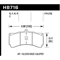 Hawk AP Racing/Alcon Universal DTC-70 Race Brake Pads