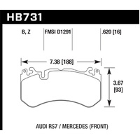 Hawk 13-16 Mercedes SL Class / 16-17 Audi RS7  Performance Ceramic Front Brake Pads