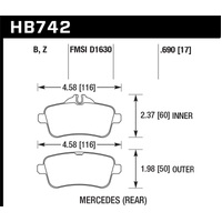 Hawk 12-15 Mercedes-Benz ML350/550 HPS 5.0 Rear Brake Pads