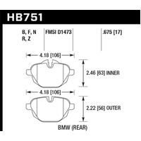 Hawk 2015 BMW 428i Gran Coupe / 11-16 535i / 11-16 X3/X4 PC Rear Brake Pads