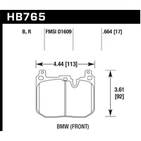 Hawk 2017 BMW 440i/M2-4 Black HP Plus Front Brake Pads