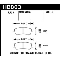 Hawk 16-17 Ford Mustang GT Brembo Package HP Plus Rear Brake Pads