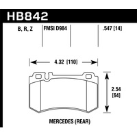 Hawk 05-10 Mercedes SLK Class HPS 5.0 Rear Brake Pads