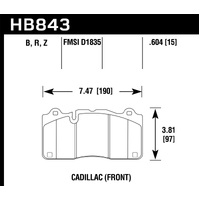 Hawk 2018 Chevrolet Camaro ZL1 HPS 5.0 Front Brake Pads