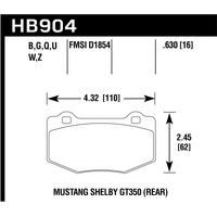 Hawk 15-17 Ford Mustang Shelby GT350/GT350R DTC-80 Race Rear Brake Pads