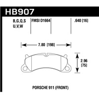 Hawk 12-16 Porsche 911 Carrera S HP+ Front Brake Pads