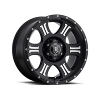 ICON Shield 17x8.5 5x5 0mm Offset 4.75in BS 71.5mm Bore Satin Black/Machined Wheel