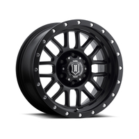 ICON Alpha 17x8.5 6x135 6mm Offset 5in BS 87.1mm Bore Satin Black Wheel