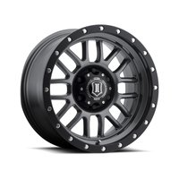 ICON Alpha 17x8.5 5x5 0mm Offset 4.75in BS 71.5mm Bore Gun Metal Wheel