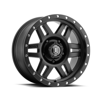 ICON Six Speed 17x8.5 5x150 25mm Offset 5.75in BS 116.5mm Bore Satin Black Wheel