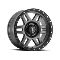 ICON Six Speed 17x8.5 5x5 -6mm Offset 4.5in BS 94mm Bore Gun Metal Wheel