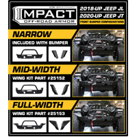 ICON 2018+ Jeep Wrangler JL / 2020+ JT Front Impact Bumper Mid Width Wings