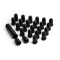 Alloys Lug Nut Kit Black - 1/2in - 24 Lug Nuts w/ Key