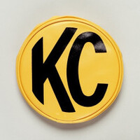 KC HiLiTES Retro 5in x 7in Rectangular Yellow Vinyl Light Cover w/ Black KC Logo (Pair)