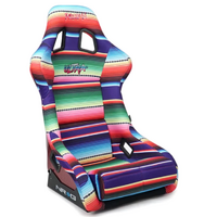 NRG FRP Bucket Seat PRISMA Serepi Edition W/ Red Pearlized Back Mexi-Cali Blanket Print - Large