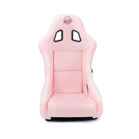 NRG FRP Bucket Seat Prisma Edition w/ Pearlized Back and Pink Alcantara (Medium)