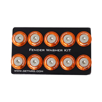 NRG Fender Washer Kit w/Rivets For Plastic (Orange) - Set of 10