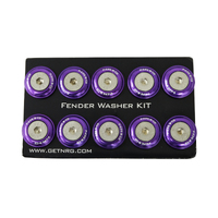 NRG Fender Washer Kit w/Rivets For Plastic (Purple) - Set of 10