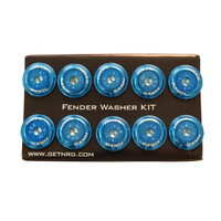 NRG Fender Washer Kit w/Color Matched M6 Bolt Rivets For Plastic (Blue) - Set of 10