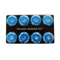 NRG Fender Washer Kit w/Color Matched M8 Bolt Rivets For Plastic (Blue) - Set of 8