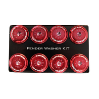 NRG Fender Washer Kit w/Color Matched M8 Bolt Rivets For Plastic (Red) - Set of 8