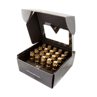 NRG 700 Series M12 X 1.25 Steel Lug Nut w/Dust Cap Cover Set 21 Pc w/Locks & Socket - Chrome Gold