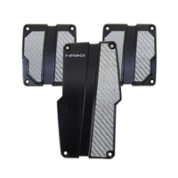 NRG Brushed Aluminum Sport Pedal M/T - Black w/Silver Carbon