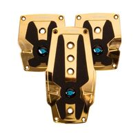 NRG Aluminum Sport Pedal M/T - Chrome Gold w/Black Rubber Inserts