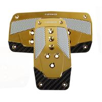 NRG Aluminum Sport Pedal A/T - Red w/Chrome Gold Carbon