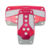 NRG Aluminum Sport Pedal A/T - Red w/Silver Carbon